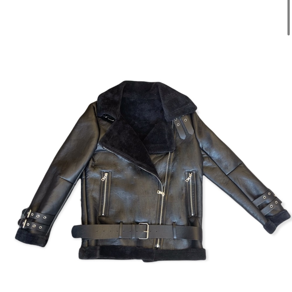 Wyldblue snowmass jacket black. FAUX LEATHER MOTO - Picture 1 of 5